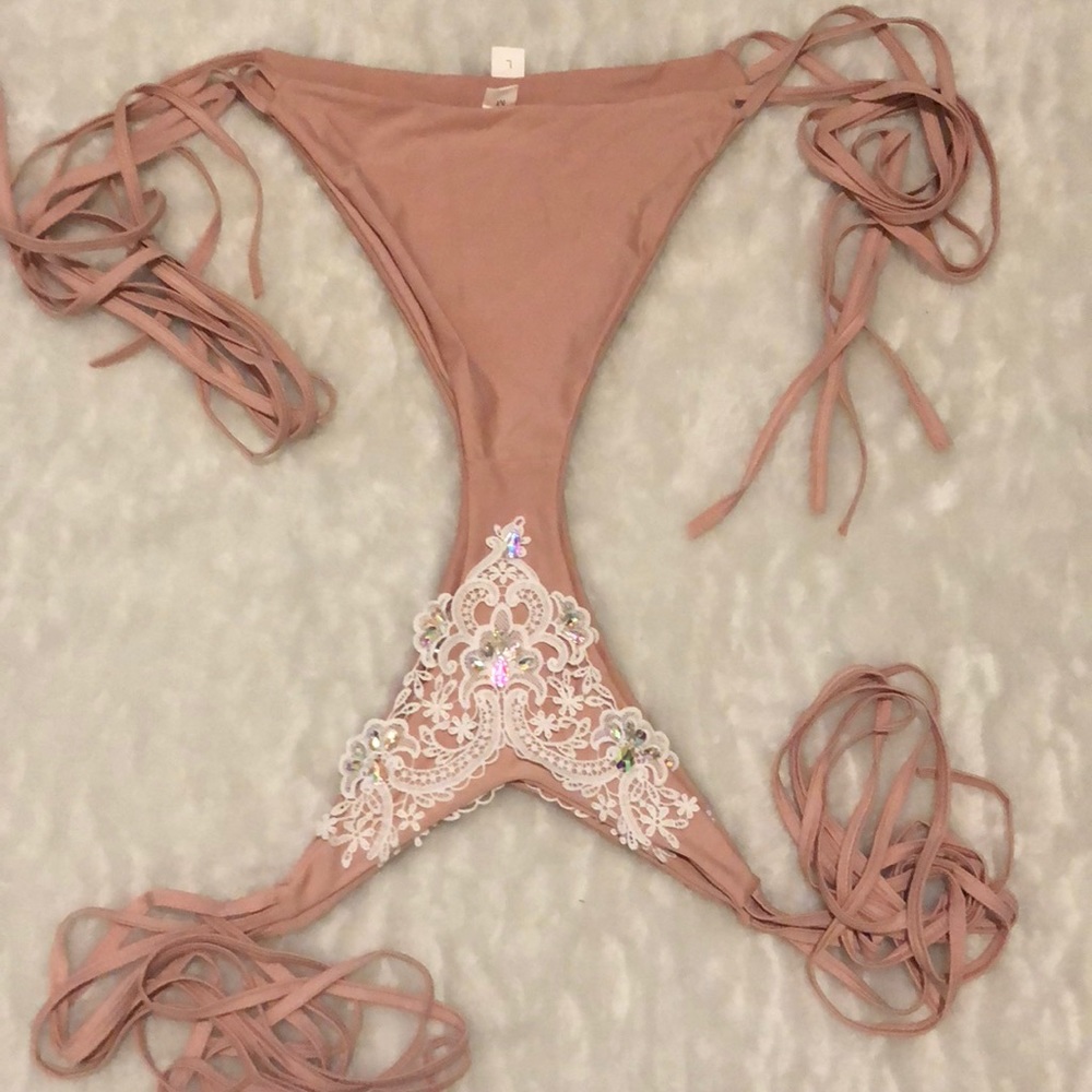 Next to Nude Rhinestone Bikini Set - Picture 8 of 8